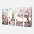 thumbnail image 2 of Designart 'Eiffel with Pink Flowers ' Landscape Canvas Art Print, 2 of 3