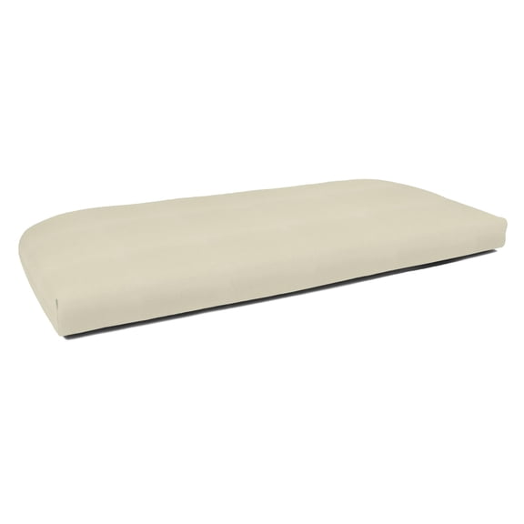 Casual Cushion Wicker Outdoor Bench Cushion, Sunbrella Fade & Water Resistant for Wicker Settees, Garden Benches & Porch Swings, 43.5"W x 19.5"D, 2.5" thick, Reversible, Canvas Canvas