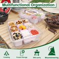 thumbnail image 5 of Divided Serving Tray with Lid and Handles 9 Compartments Snack Box Container Charcuterie Organizer Snackle Box Container for Candy,Nuts，Fruits,Snacks,3 Pack,Pink, 5 of 7