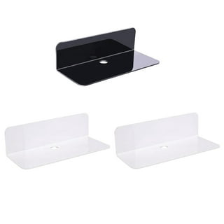LIVBETOR Stick-on Wall Shelf - Small Wall Mounted Adhesive Clear