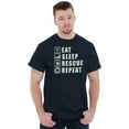 thumbnail image 4 of Eat Sleep Rescue Repeat Firefighter Men's Graphic T Shirt Tees Brisco Brands L, 4 of 4