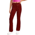 thumbnail image 6 of Gpaecead Girls' Leggings Cross Flare Pants Solid Color Soft Stretchy High Waisted Pants for Kids Child Yoga Dance 3 Years Wine, 6 of 9