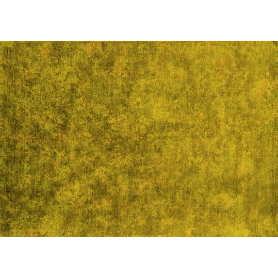Ahgly Company Indoor Rectangle Oriental Yellow Industrial Area Rugs, 7' x 10'