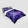 thumbnail image 3 of Galaxy Duvet Cover Set, Futuristic Starry Sky Galaxy Illustraiton Pattern Universe Outer Space, Bedding Set with Shams and Fitted Sheet, 3 Sizes, by Ambesonne, 3 of 3