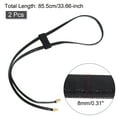 thumbnail image 2 of Uxcell 2Pack 85.5cm/33.7" PU Leather Drawstring Pull String Purse Strap for Bucket Bag, Black, 2 of 5