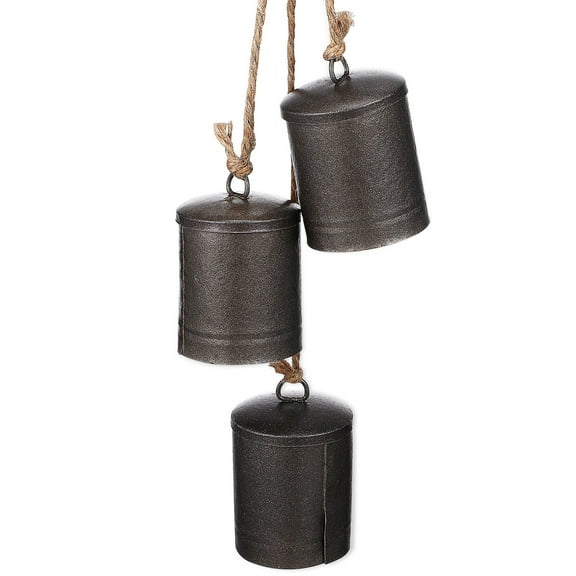 KALLORY Christmas Cow Bells Set for Hanging Decoration on Doors and Clear Sound Iron Rope 1.77x1.57x1.57 inches