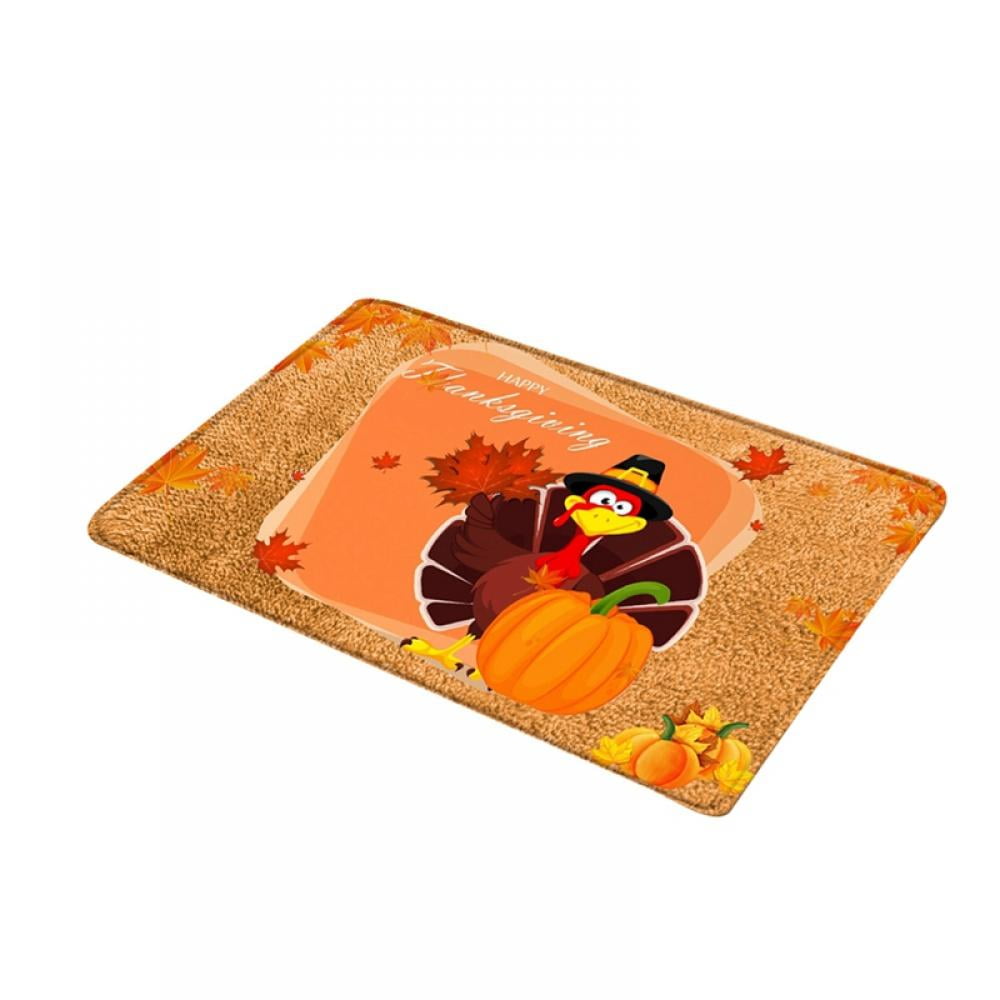 Apocaly Thanksgiving Doormat, Fall Door Mat Pumpkin Gnome Buffalo Plaid