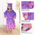 thumbnail image 3 of FORMRS Wearable Blanket Hoodie with Sleeves for Kids Cozy Flannel Sweatshirt, Pixel Love, 3 of 7