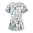 thumbnail image 2 of BDPORKAS Butterfly Scrubs for Women Stretchy Nurse Scrub Top V-Neck Casual Nursing Tops, 2 of 6