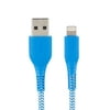 onn. 6' Braided Lightning to USB Cable, Blue
