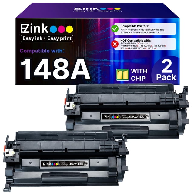 Cartucho de tóner E-Z Ink 148A con chip, paquete de 2