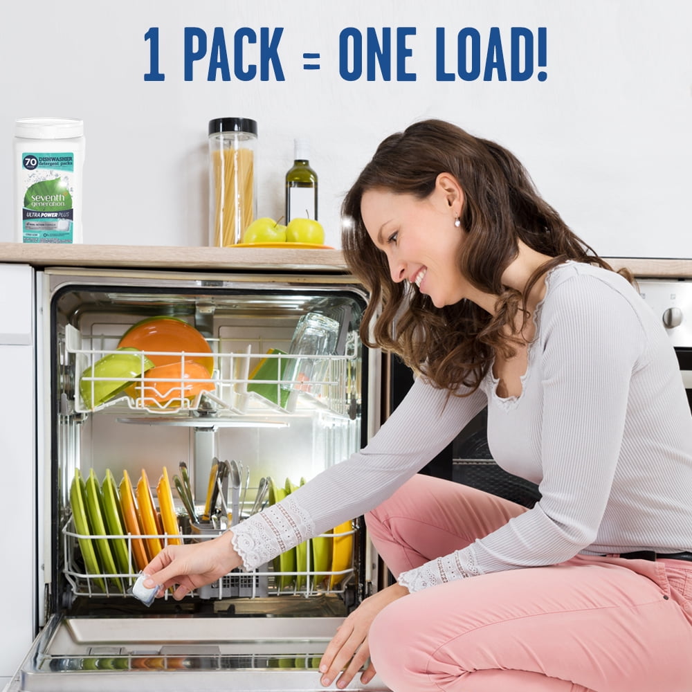 Seventh Generation Dishwasher Detergent Packs Ultra Power Plus Fresh Citrus 70 count