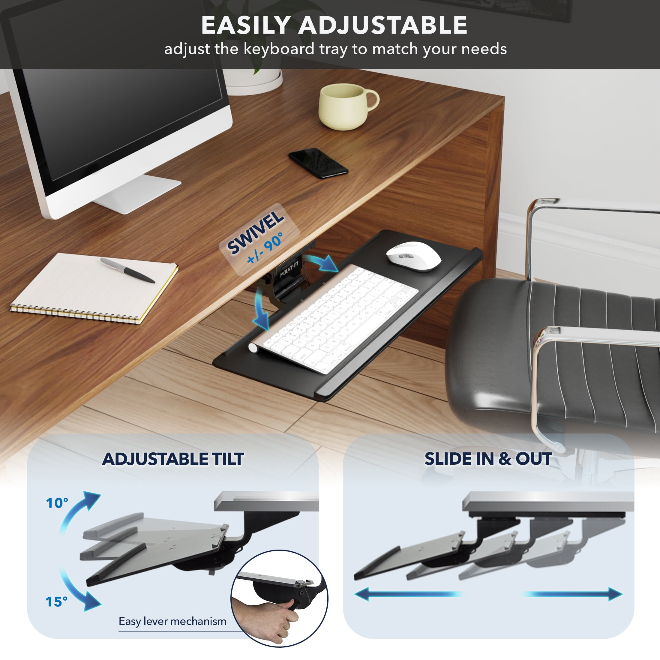 Mount-It! Keyboard Tray and Platform MI-7138