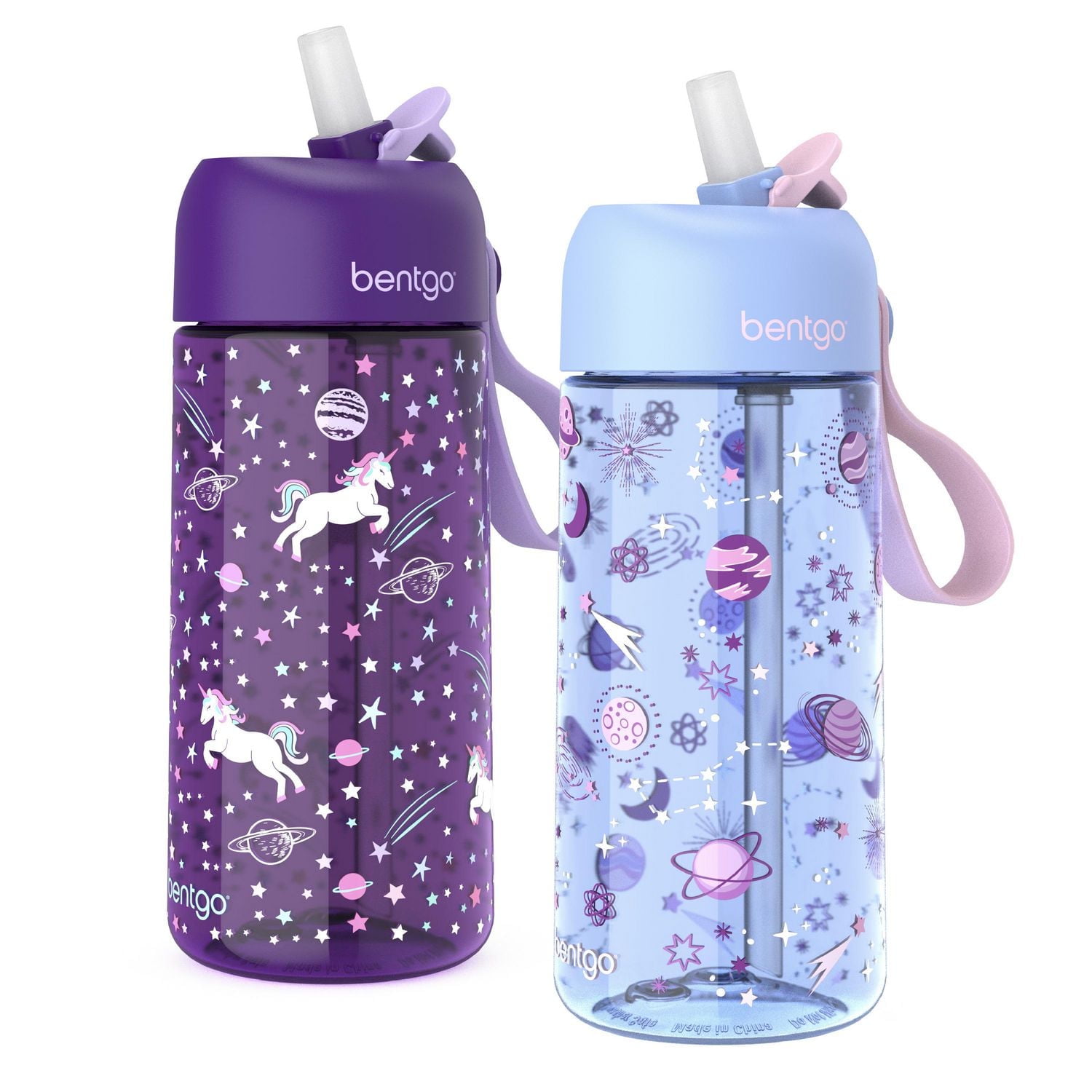 Bentgo Kids Water Bottle 2-Pack - Unicorn / Lavender Galaxy