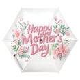 thumbnail image 6 of Florals Leaves Happy Mothers Day All Weather Umbrella Triple Folding Parasol 6 Ribs UV Protection Portable, 6 of 8