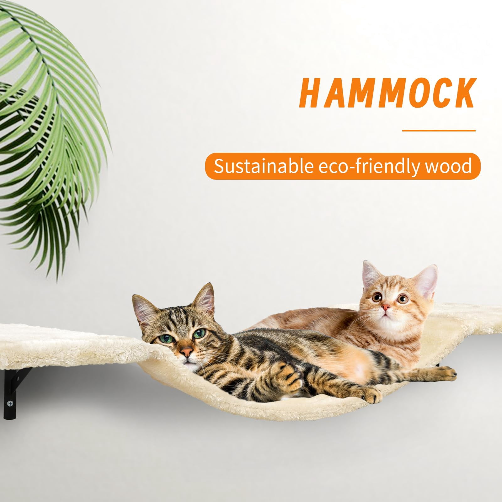 Wall-mounted Cat Climber Set With Climbing Shelves  Perches Bridge Hammock Board & Ball - 7 Wood Indoor Furniture For Kittens Play (beige)