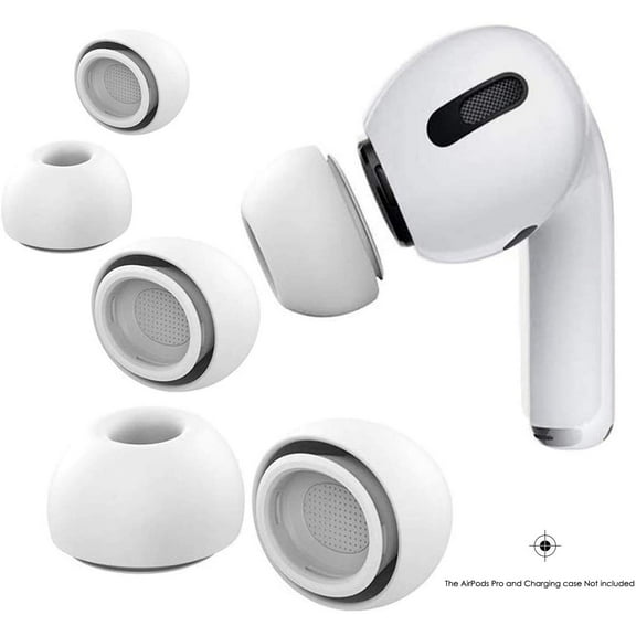 Replacement Earbud Tips Covers for AirPods Pro & Airpod Pro 2 - Small, Medium and Large (White)