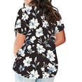 thumbnail image 3 of Hxshgdsn Summer Plus Size Cotton T Shirts Womens Loose Fit V Neck Tops Short Sleeve L-5X Stretchy Casual L Tees (L, Black 01), 3 of 5