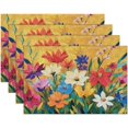 thumbnail image 4 of Watercolor Flowers Pattern Placemats Set of 6 Washable Kitchen Dining Table Mats 12 x 18 Inch Modern Cloth Place Mats Non-Slip Heat Resistant Placemats for Home Farmhouse Kitchen Dinner Party Decor, 4 of 6
