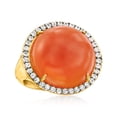 thumbnail image 4 of Ross-Simons Carnelian and .60 ct. t.w. White Topaz Ring in 18kt Gold Over Sterling, Women's, Adult, 4 of 5