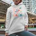 thumbnail image 2 of It Always Seems Impossible Until It's Done Quote, Groovy Retro Wavy Text Merch Gift, White Hooded Sweatshirt or Hoodie, Small, 2 of 5