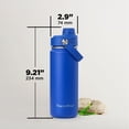 thumbnail image 6 of ThermoProof Stainless Steel Water Bottle, 18oz, Blue, Vacuum Insulated, Wide Mouth, Leakproof, Reusable, Dishwasher Safe, Spout & Screw Lids, 6 of 10