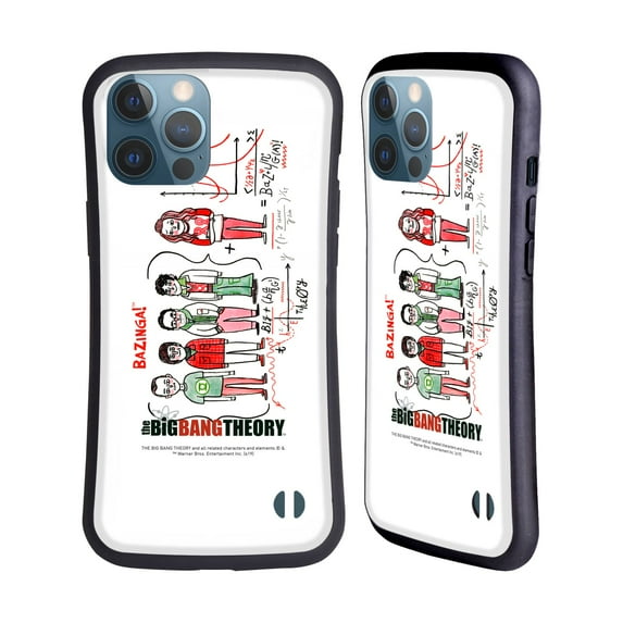 Head Case Designs Officially Licensed The Big Bang Theory Graphics Arts 2 Doodle Group Hybrid Case Compatible with Apple iPhone 13 Pro Max