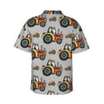 thumbnail image 4 of Xecao Cartoon Tractor print Hawaiian shirt - a stylish short-sleeve button-down for men, perfect for casual beach and tropical outings., 4 of 9