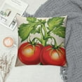 thumbnail image 2 of Nawypu  Throw Pillow Cover Watercolor Fruits Red Tomatoes Green Leaves Hand Drawn Splash Pastel Paint Square Pillow Case Cushion Cover for Home Car Decorative, 2 of 5