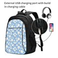 thumbnail image 2 of Balery Daisies Flowers Print USB Charging Backpack for Men and Women - Water-Resistant, Anti-Theft Laptop Backpack with USB Port for Travel, Work, School, and College, 2 of 7