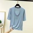 thumbnail image 2 of Sexlip Women's Top V-Neck Casual Solid Pattern Stylish Look All Occasion Use Soft Comfortable Perfect for Casual Outings Blue XL, 2 of 9