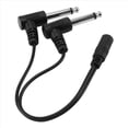 thumbnail image 3 of 3 Piezas 3.5mm Mini 1/8 Pulgadas Jack Hembra Estéreo Una Doble 1/4 6.35mm Macho Macho Mono Adaptador de Audio de ángulo Recto Y Cable Divisor, 3 of 5