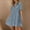 Blue, variant on TMOYZQ Dresses for Women Short Sleeve Babydoll Mini Dress Cover Up Button Down Flowy Beach Sundress