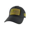 thumbnail image 1 of Gravity Threads USA Flag Patch Adjustable Baseball Cap - Black/Yellow, 1 of 2