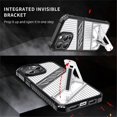 thumbnail image 3 of AS For iPhone 14 Pro Case Folding Kickstand PC TPU Anti Drop Phone Cover - Navy Blue, 3 of 5