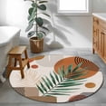 thumbnail image 3 of Round Rug 4Ft Washable Non-Slip, Middle Century Circle Area Rugs for Living Room Bedroom, Orange Brown Boho Abstract Geometric Indoor Floor Mats Carpet Runner for Home Decor Aesthetic, 3 of 8