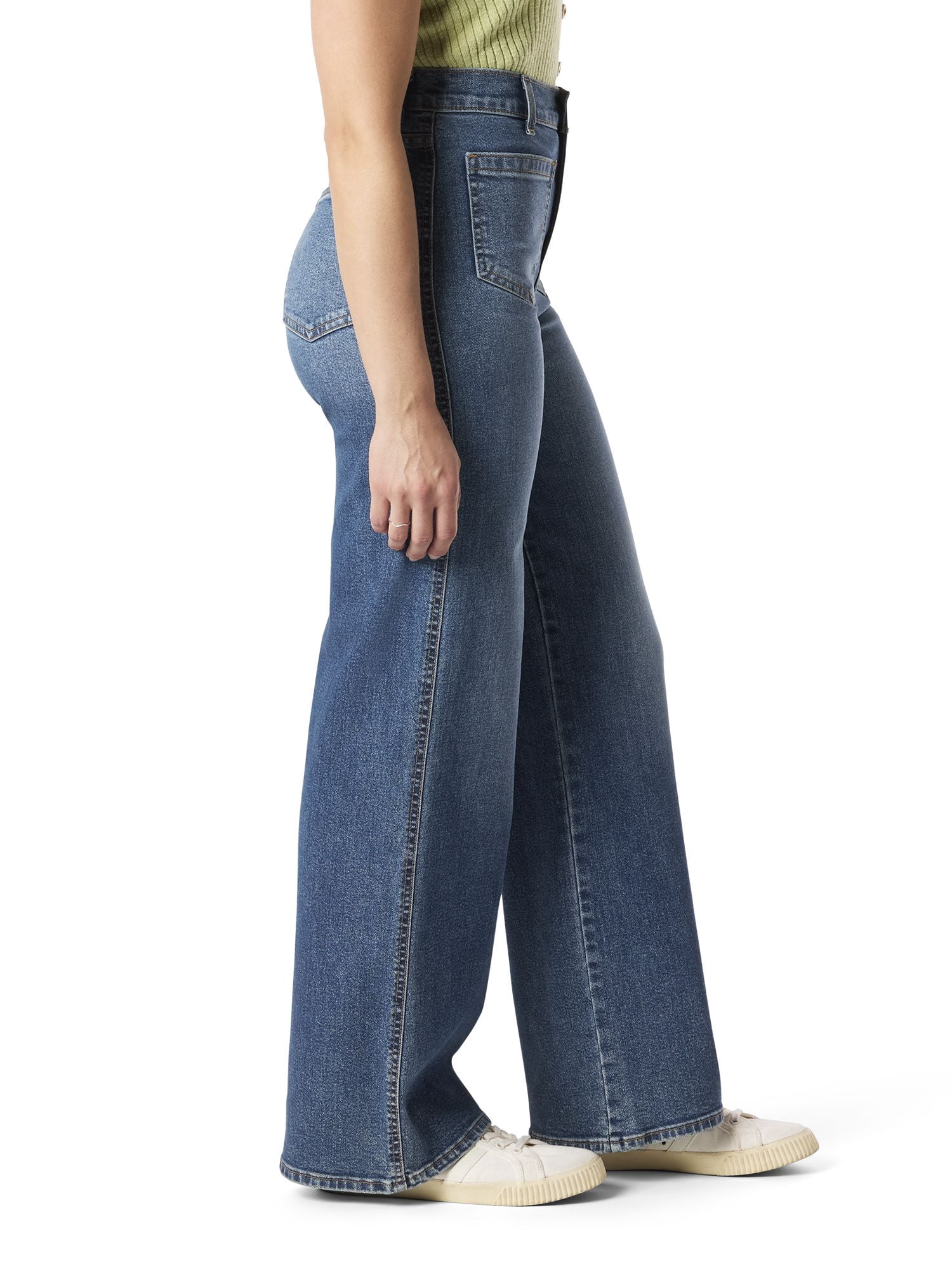 Levi Strauss Signature Women's and Women's Plus Patch Pocket Loose Wide Leg Jeans