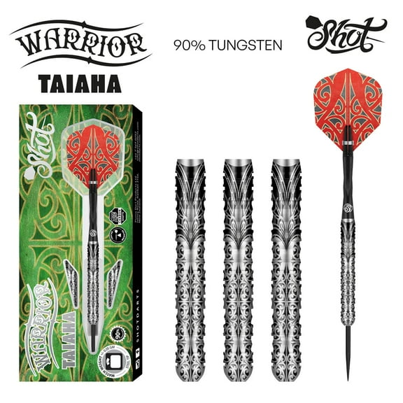 Shot Warrior Taiaha Steel Tip Dart Set-90% Tungsten-23gm