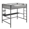 thumbnail image 1 of Novogratz Maxwell Metal Full Loft Bed with Desk & Shelves, 1 of 9