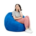 thumbnail image 2 of Jaxx Saxx 3 Foot Round Bean Bag w/ Removable Cover, Blueberry, 2 of 3