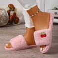thumbnail image 6 of Taqqpue Open Toe Slipper for Women Women Fashionable Casual Winter Open Toe Home Friendly Soft Cotton Flat Slippers Fuzzy House Slippers Gift for Women, 6 of 9