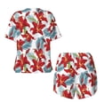 thumbnail image 5 of Naloa Lilies Flowers Women's Short-Sleeved Pajama Set, Loungewear, Summer pajamas, Breathable Cozy - 3X-Large, 5 of 9