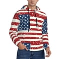 thumbnail image 2 of Uemuo Vintage American Flag Pattern Men's Hoodie - Casual Pullover Hoodie with Kangaroo Pocket, Stylish Hooded Sweatshirt for Everyday Wear-4X-Large, 2 of 7