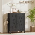 thumbnail image 4 of HOMCOM Armoire à Chaussures avec Portes de Grange, Armoire de Rangement pour Chaussures Style Ferme, Noir, 4 of 10