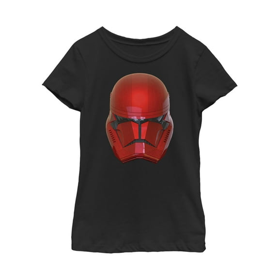 Girl's Star Wars: The Rise of Skywalker Sith Trooper Helmet Graphic Tee Black Small