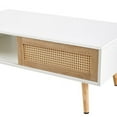 thumbnail image 4 of BSHTI 41.34 inch Rattan Coffee Table, 41.34 inch Modern Sliding Door Table for Livingroom(White), 4 of 14