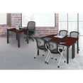 thumbnail image 3 of Regency 30 in. Small Square Breakroom Table- Mahogany Top, Black Legs, 3 of 5
