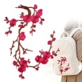 thumbnail image 2 of SMKE Rose Cherry Blossom Embroidered Iron On Patch,Floral Sew On Applique for Denim Jacket Backpack Dress,Decorative DIY Craft Patch for Jeans Bags Hats, 2 of 5