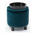 thumbnail image 3 of Denver Round Fabric Storage Ottoman (Vert), 3 of 4