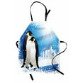 thumbnail image 1 of Winter Apron Cute Penguins on Iceland at Arctic Snowy Frozen Climate Kids Illustration, Unisex Kitchen Bib Apron with Adjustable Neck for Cooking Baking Gardening, Sky Blue White Black, by Ambesonne, 1 of 3